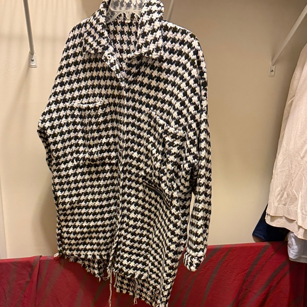 Black and White Houndstooth Jacket